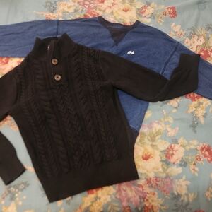 GAP Black Cable Knit Turtleneck Sweater
